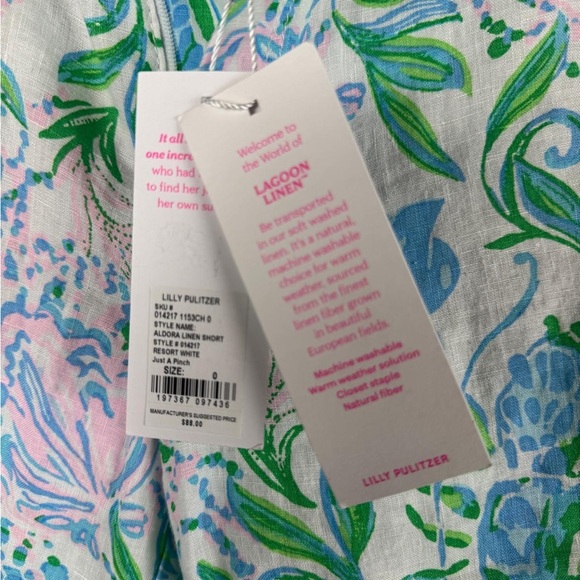 Lilly Pulitzer Aldora Linen Shorts Floral Print NWT Size 0 - Picture 10 of 10